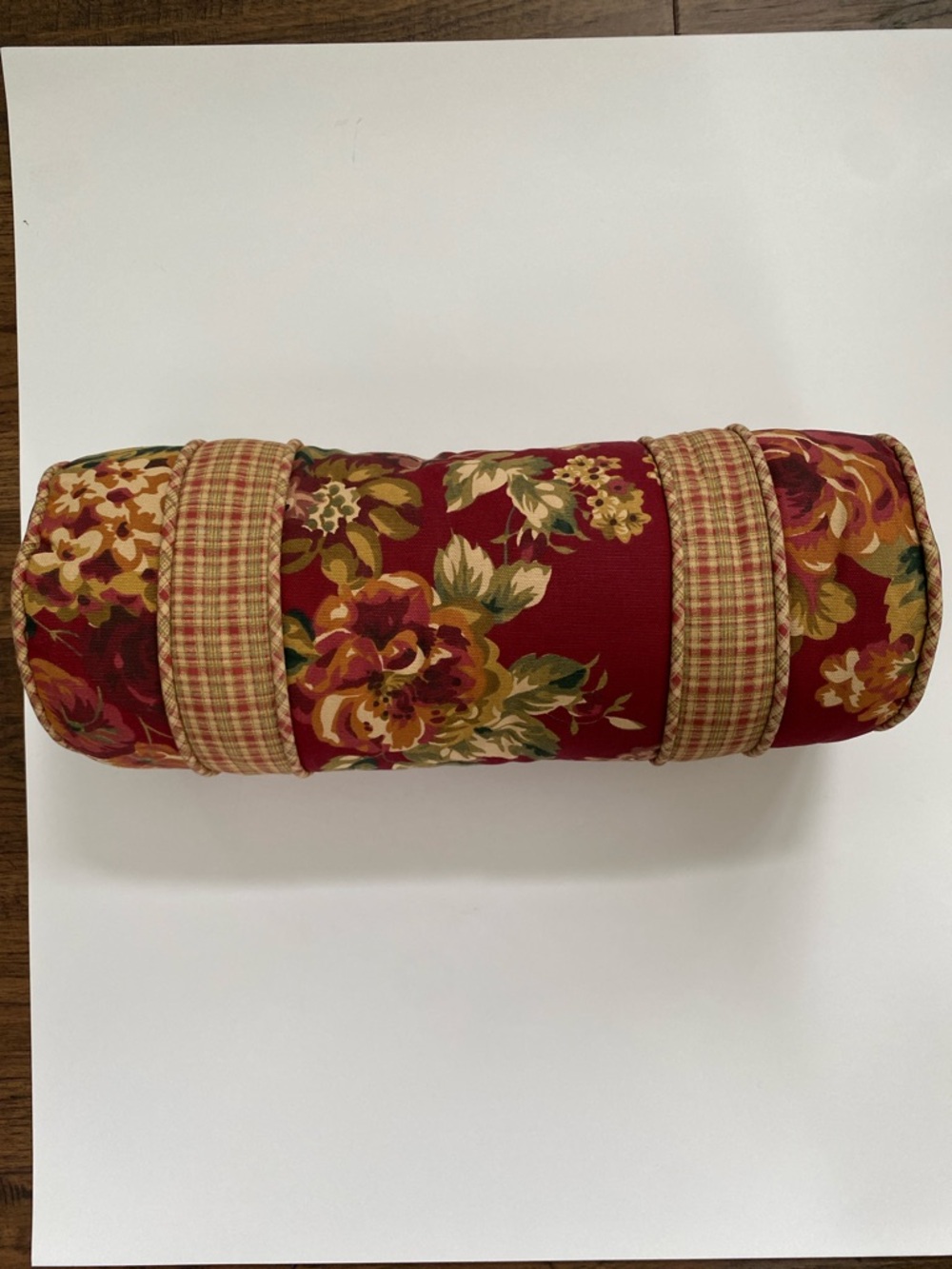 Vintage Waverly Garden Room Floral Manor Bolster Pillow Cottage Decor Farmhouse